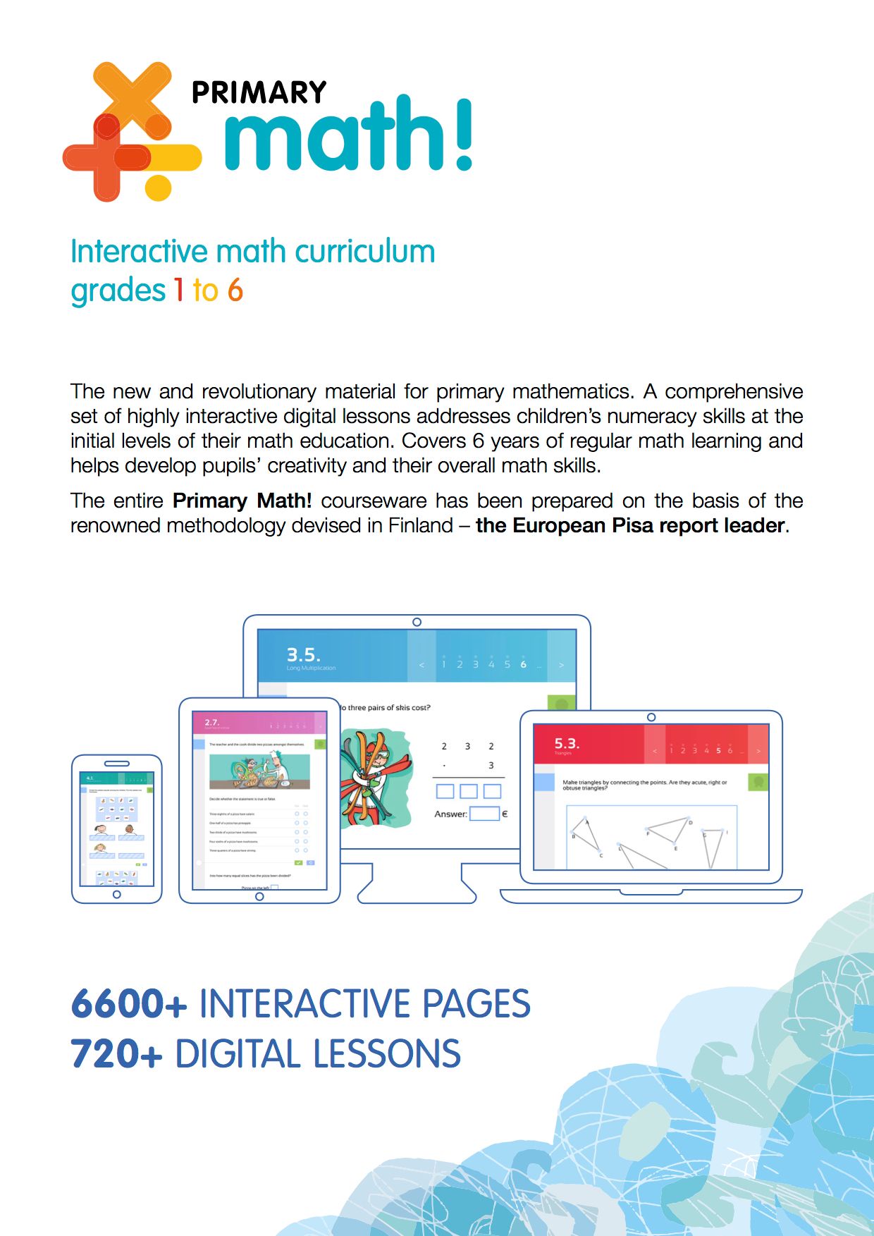 PrimaryMath! leaflet: Interactive Math Curriculum for Grades 1-6